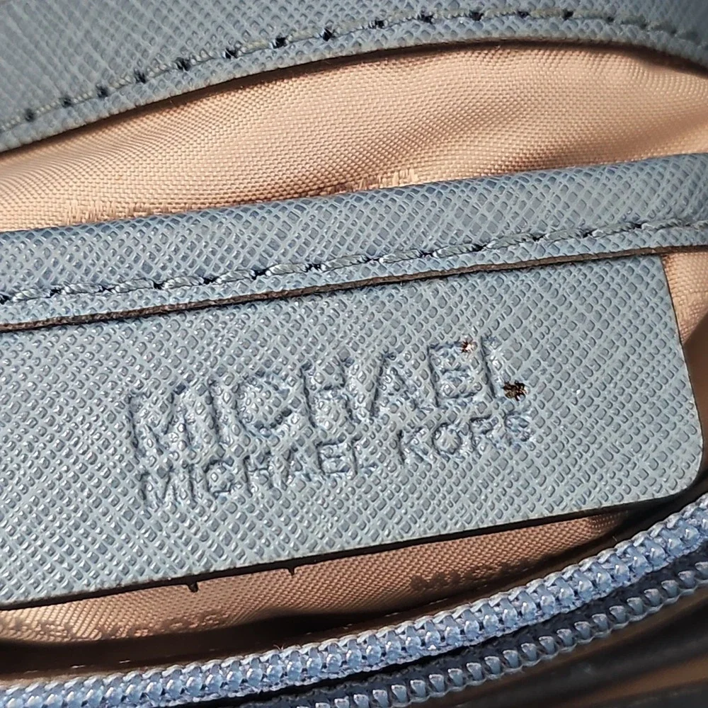 MICHAEL Michael Kors‎ Blue Saffiano Leather Large Emma Satchel
